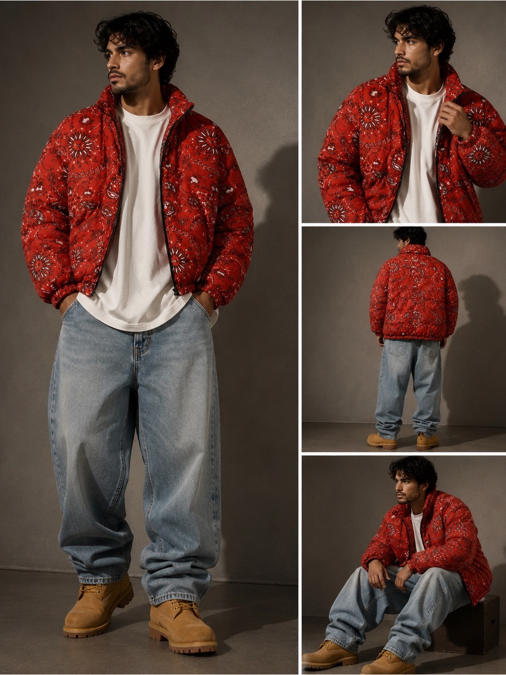 Topman Paisley Print Puffer Jacket